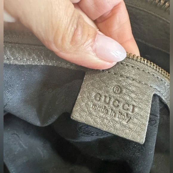 Gucci khaki velvet vintage handbag